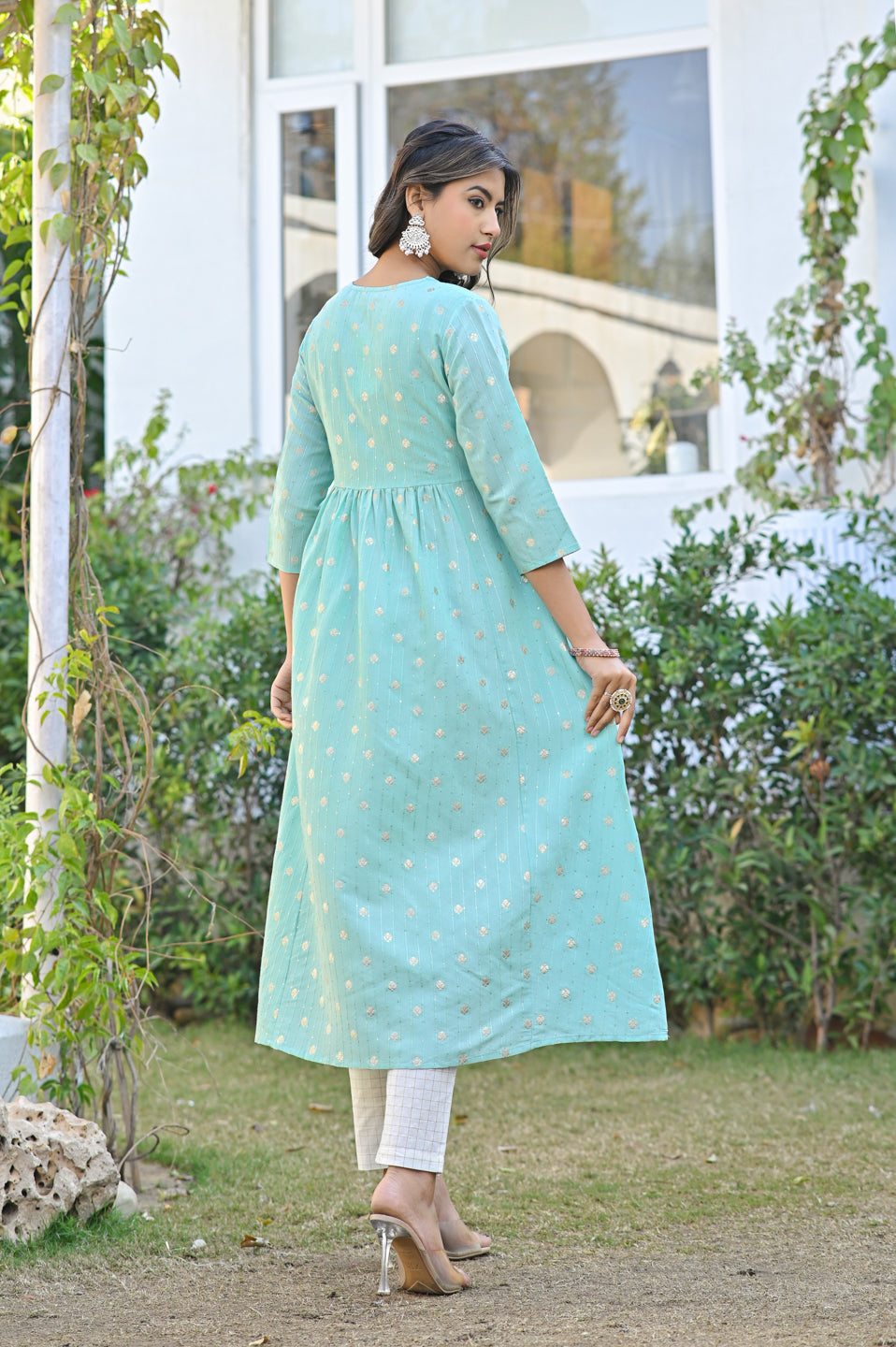 Aqua Ruffel Kurta