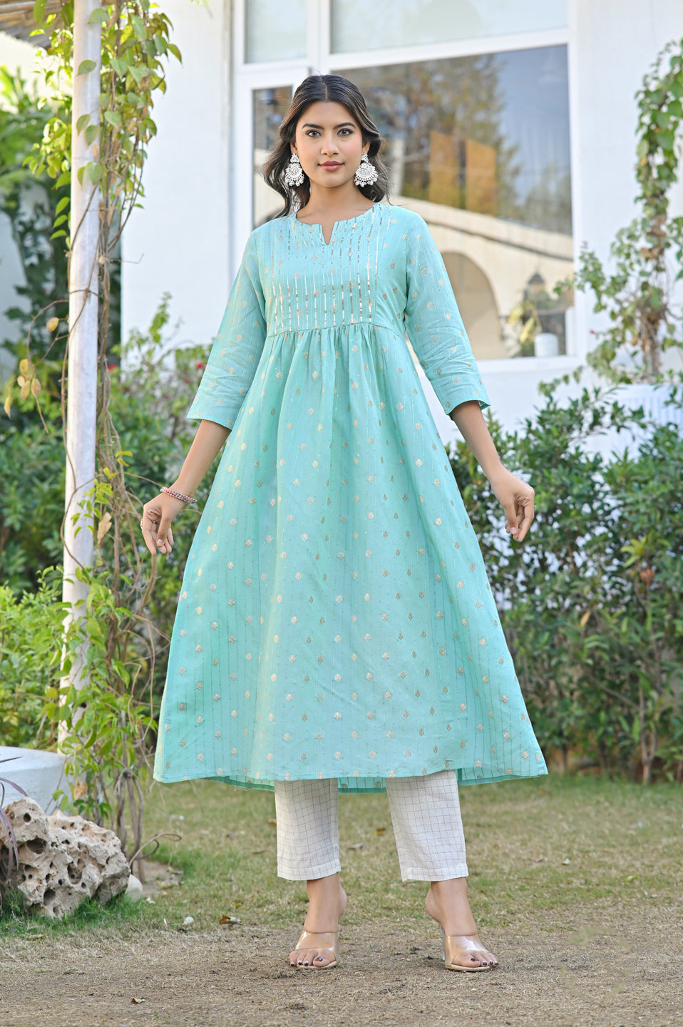 Aqua Ruffel Kurta
