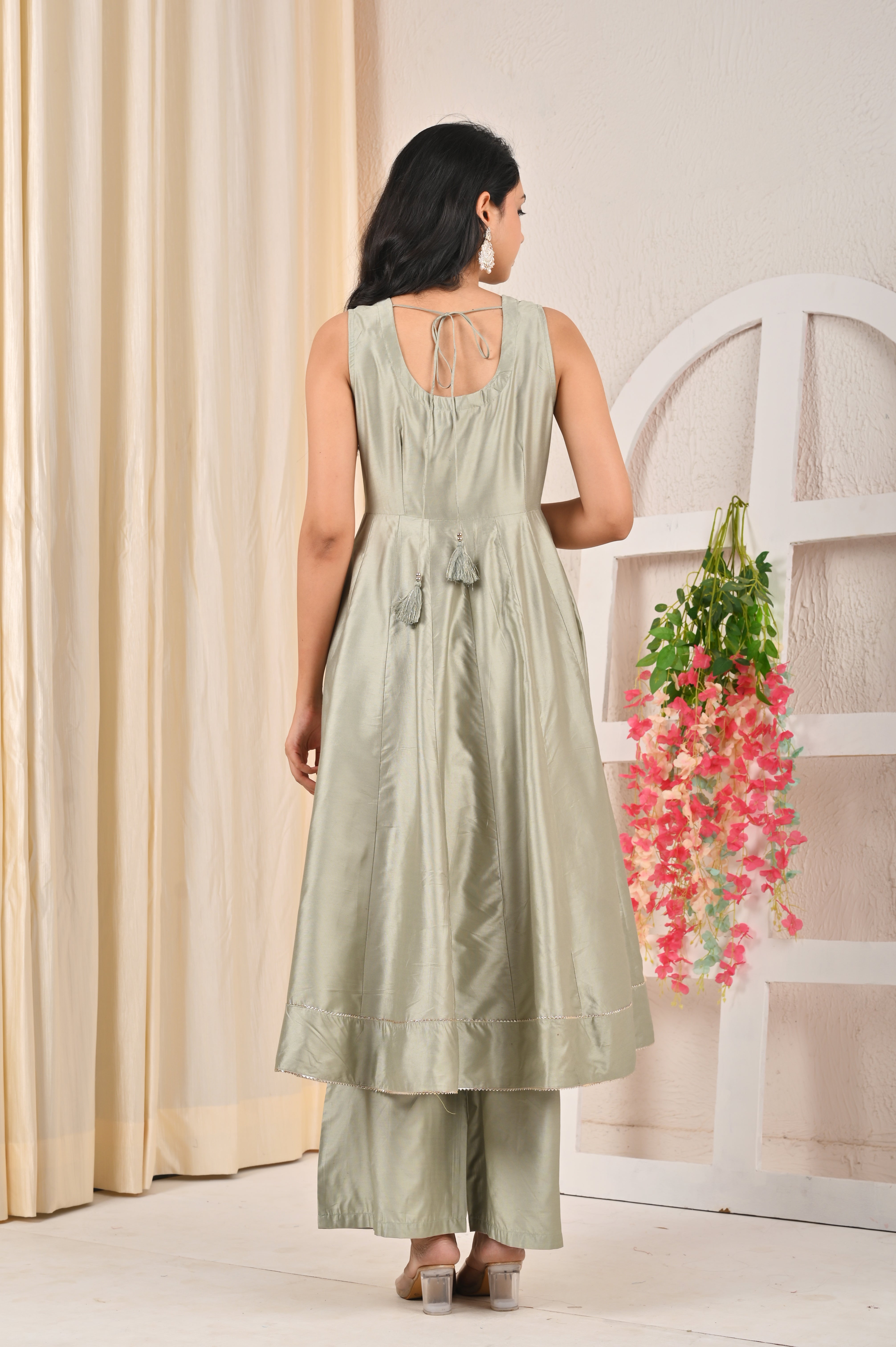 Sage Green Anarkali suit Set