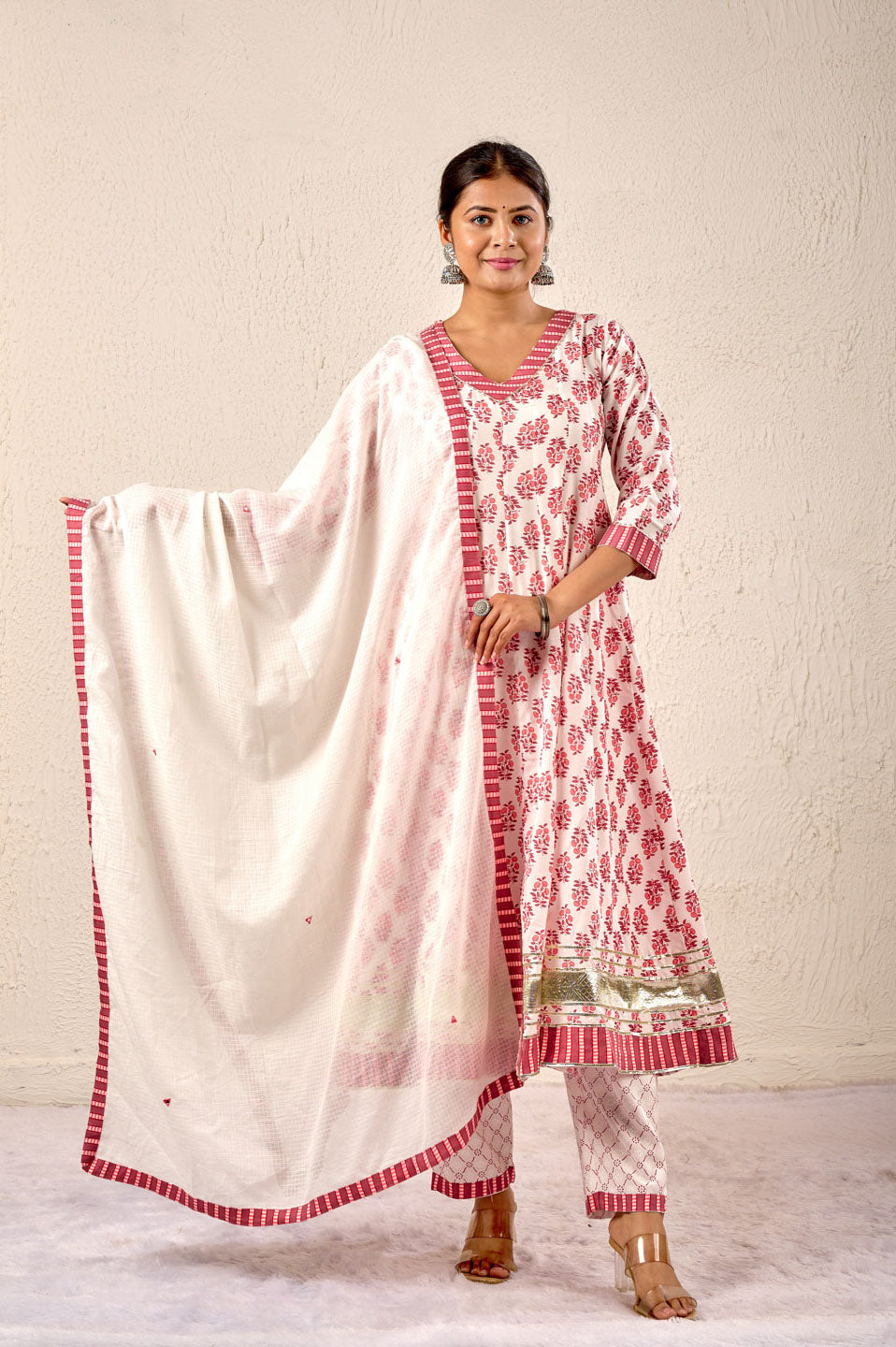 Rose Bloom Cotton Printed Suit Set