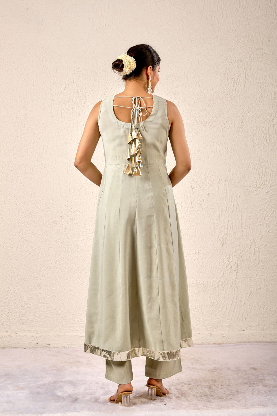 Subtle Grace Mint Blush Anarkali Set