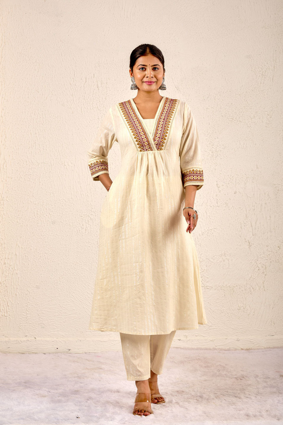 Ivory Grace Embroidered Kurta Set