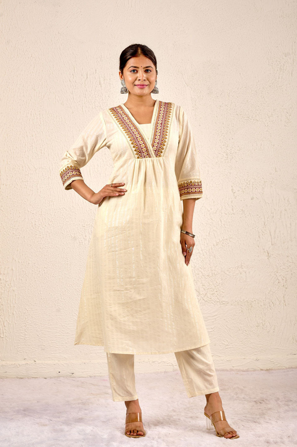 Ivory Grace Embroidered Kurta Set