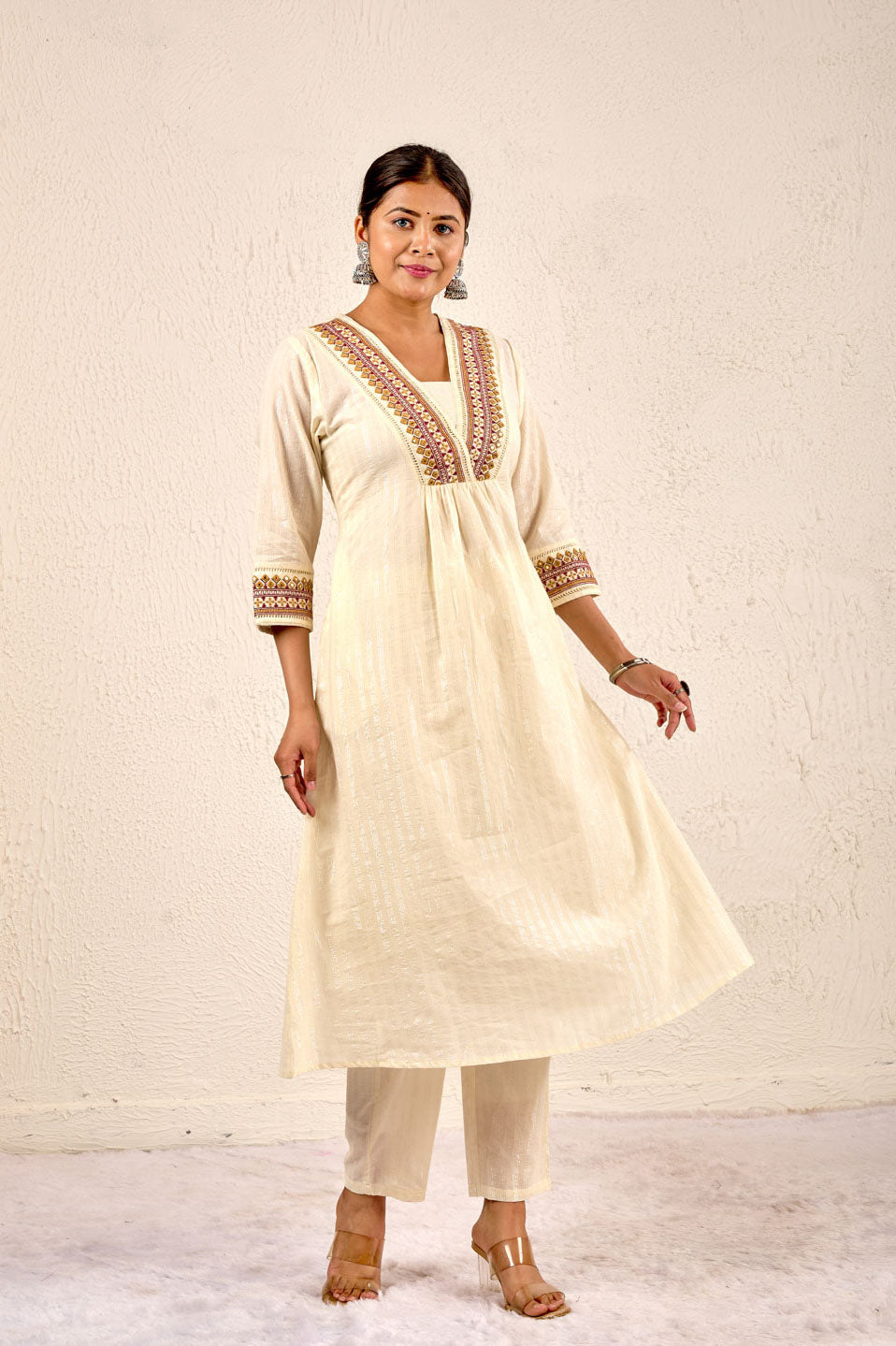 Ivory Grace Embroidered Kurta Set