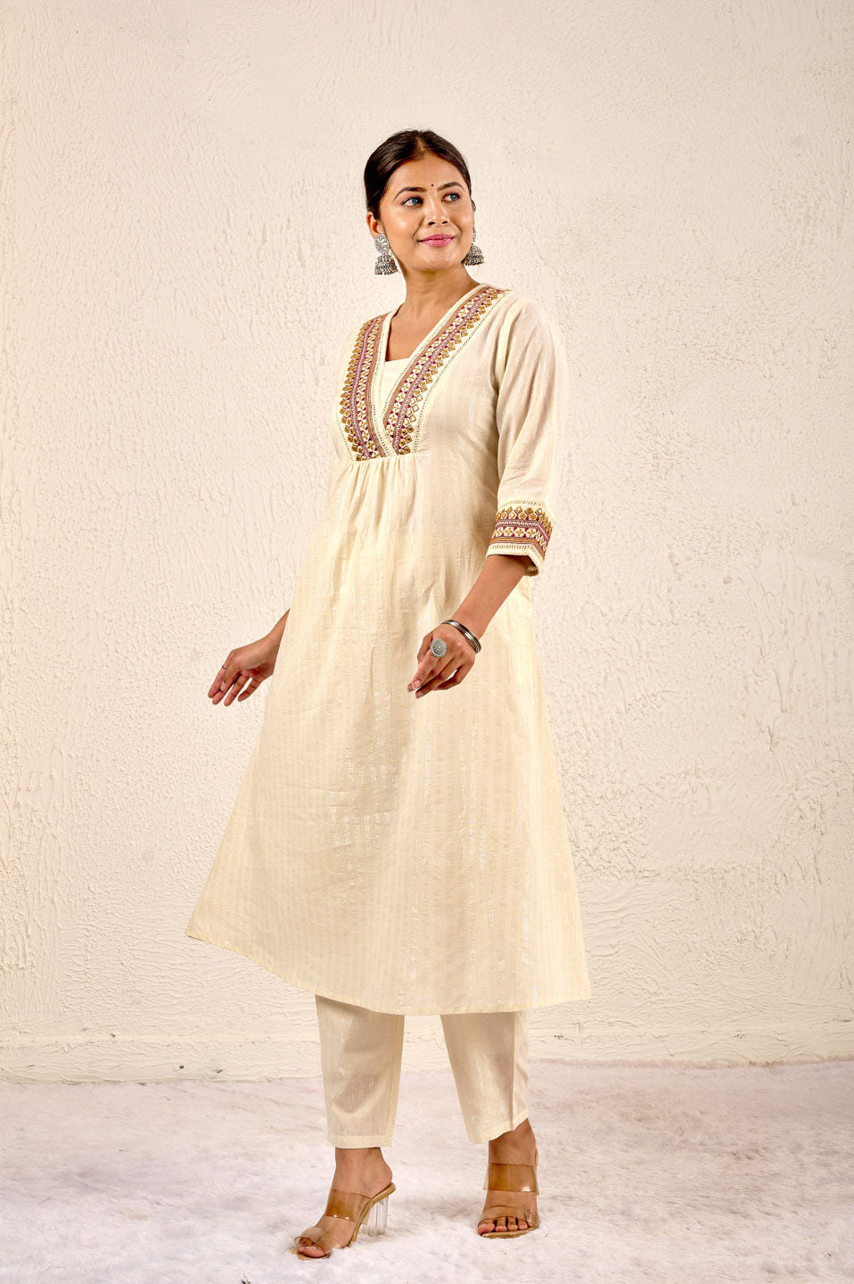 Ivory Grace Embroidered Kurta Set