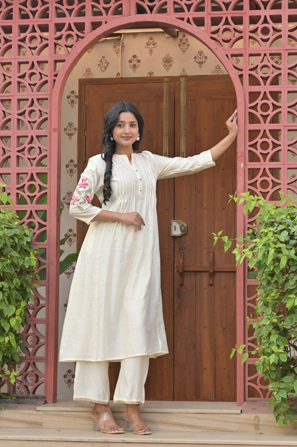 Embroidered Poly Viscose Kurta Pant Set | Elegan Ethnic Wear
