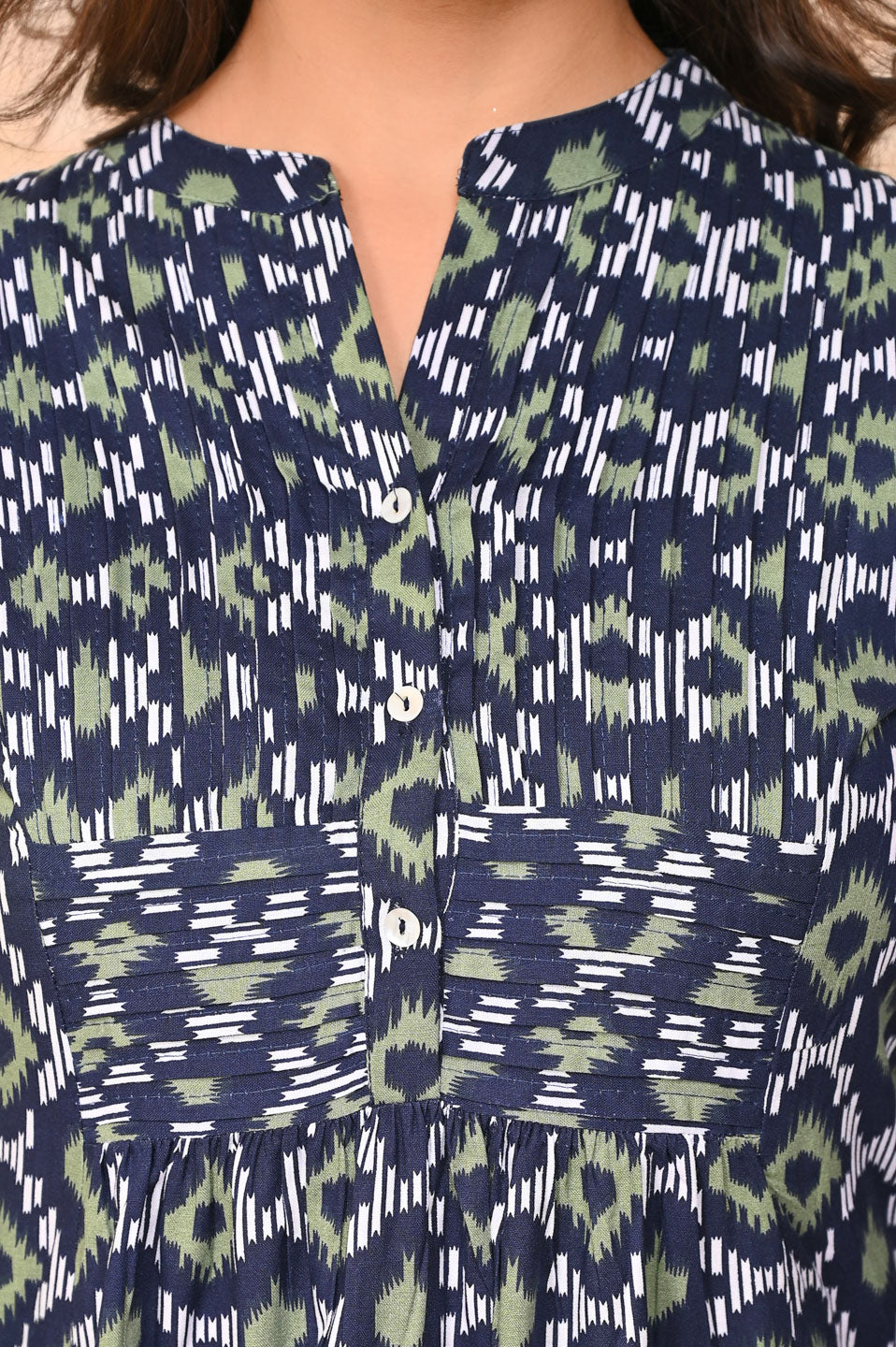 Navy blue printed short kurti