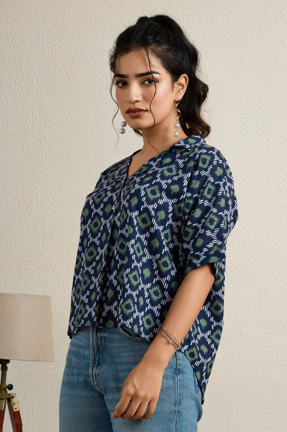 Ikat Blue Top
