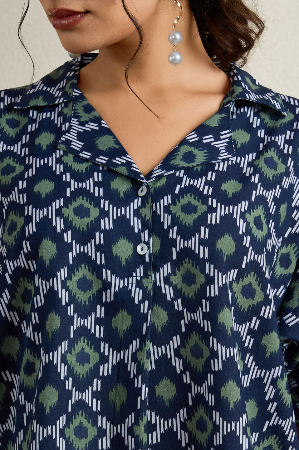 Ikat Blue Top