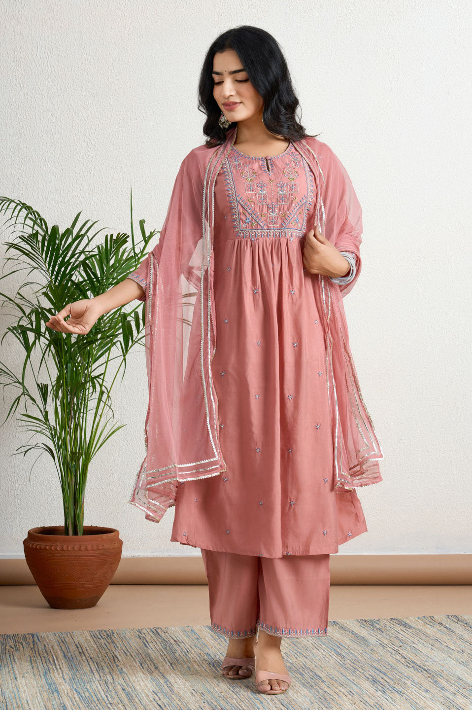 Berry bliss embroidery suit set