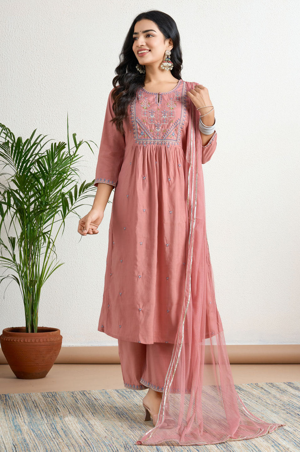 Berry bliss embroidery suit set