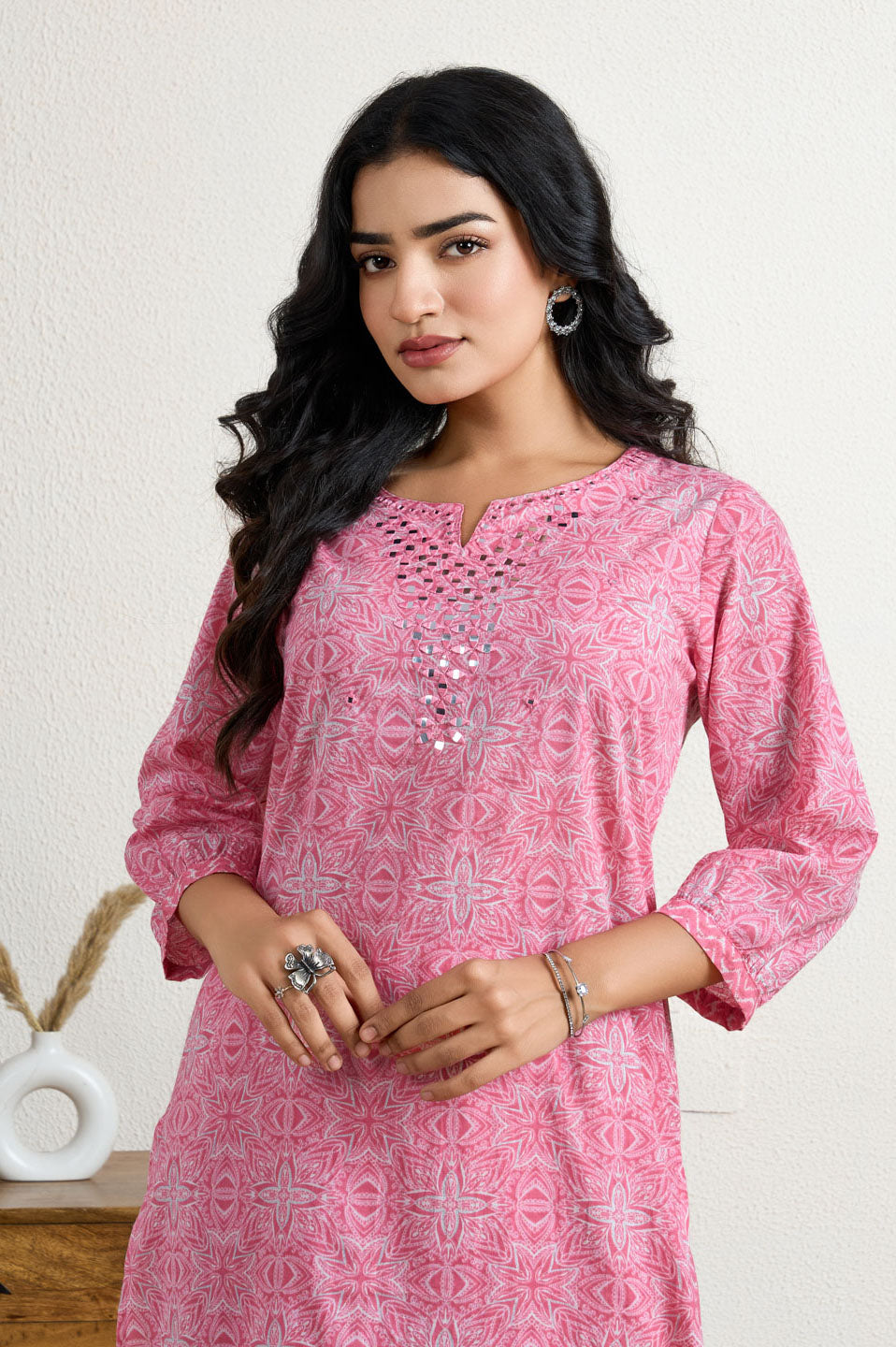 Pretty Pink printed kurta Set