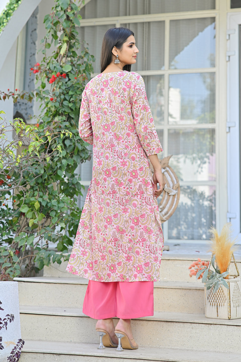 Pink Whispering Blooms Kurta