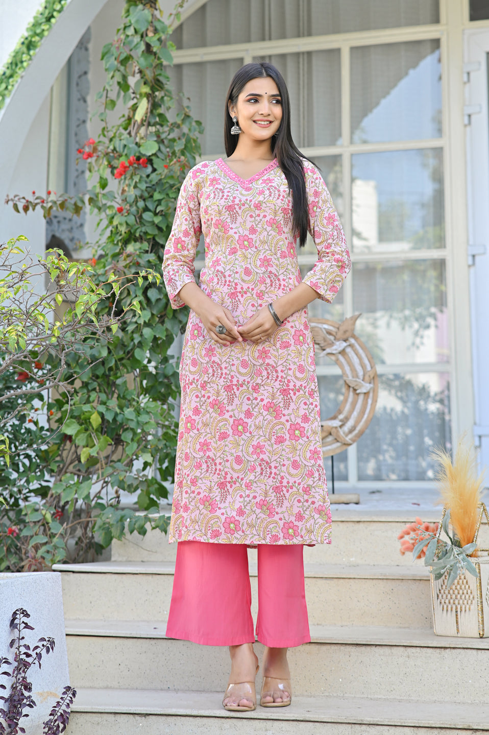 Pink Whispering Blooms Kurta
