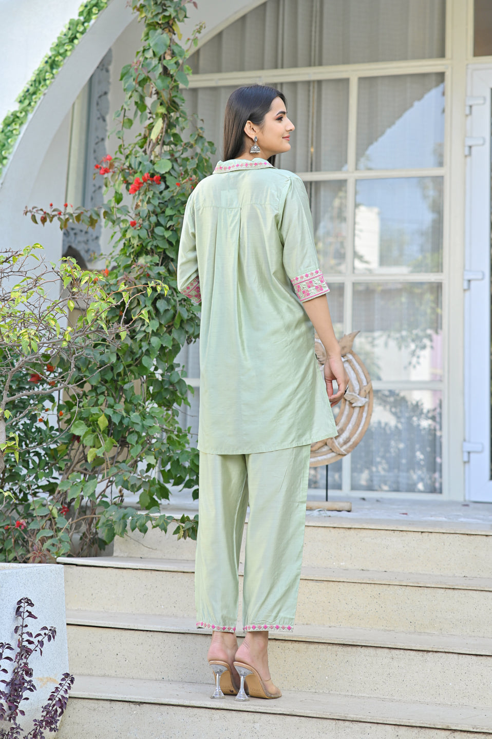 Sage Green Embroidered Set