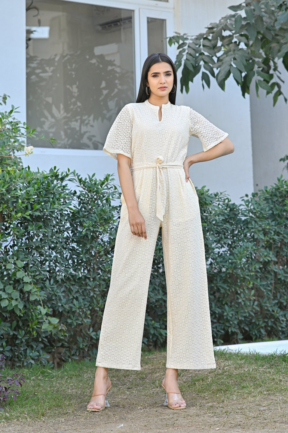 Off-White Net Cutwork Jumpsuit