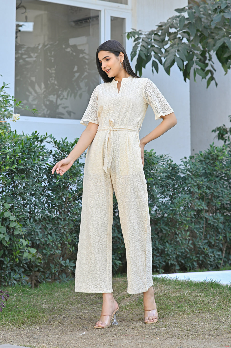 Off-White Net Cutwork Jumpsuit