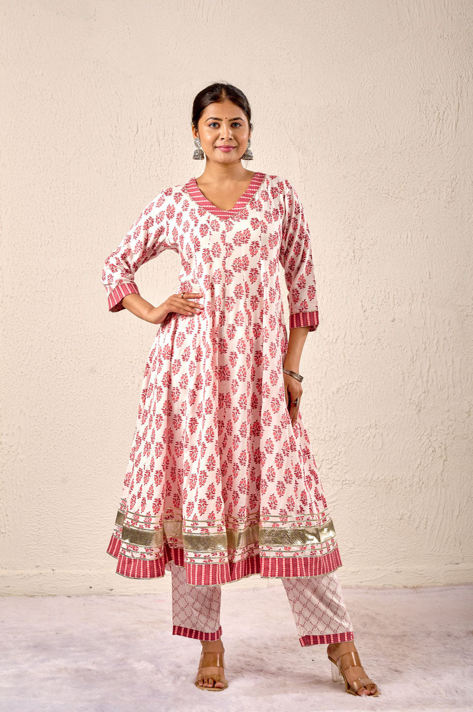 Rose Bloom Cotton Printed Suit Set