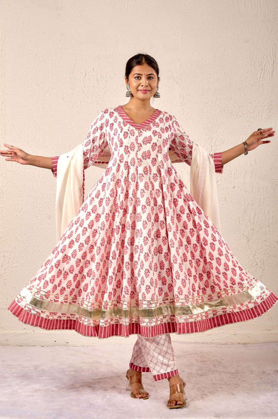 Rose Bloom Cotton Printed Suit Set