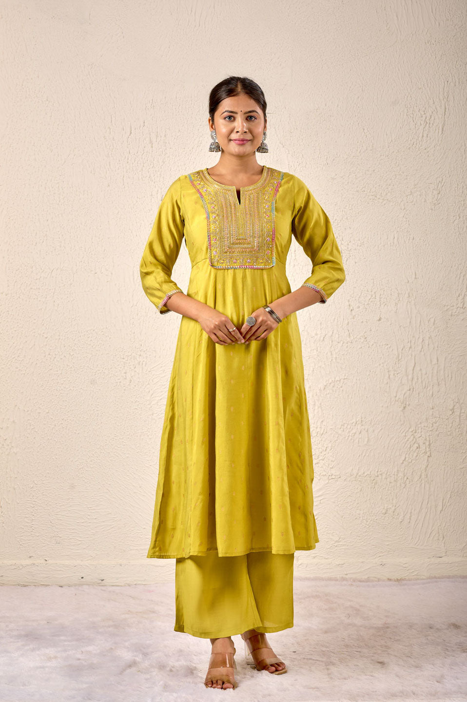 Sunshine Elegance Embroidered Anarkali Set
