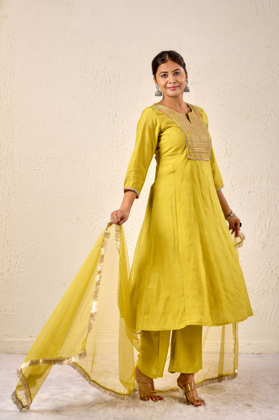 Sunshine Elegance Embroidered Anarkali Set