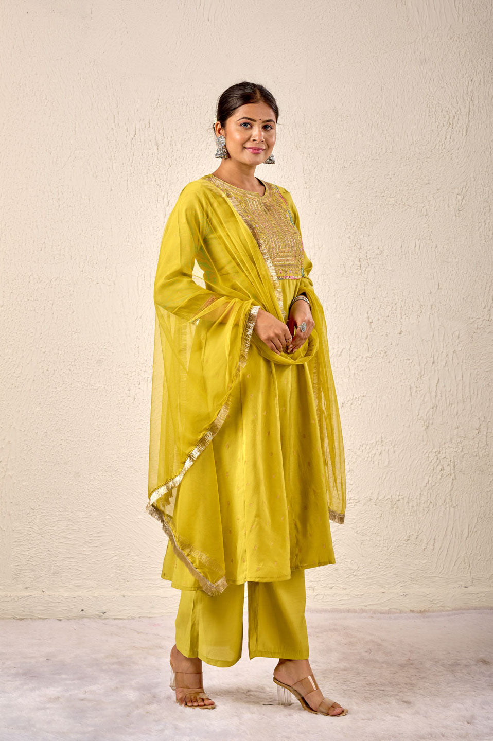 Sunshine Elegance Embroidered Anarkali Set