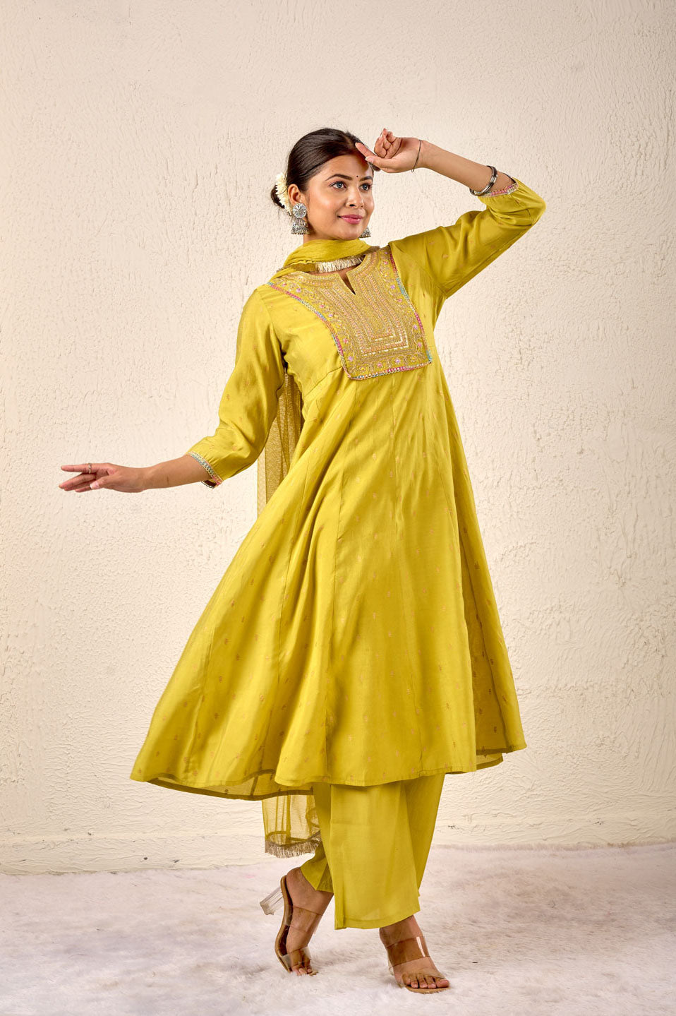Sunshine Elegance Embroidered Anarkali Set