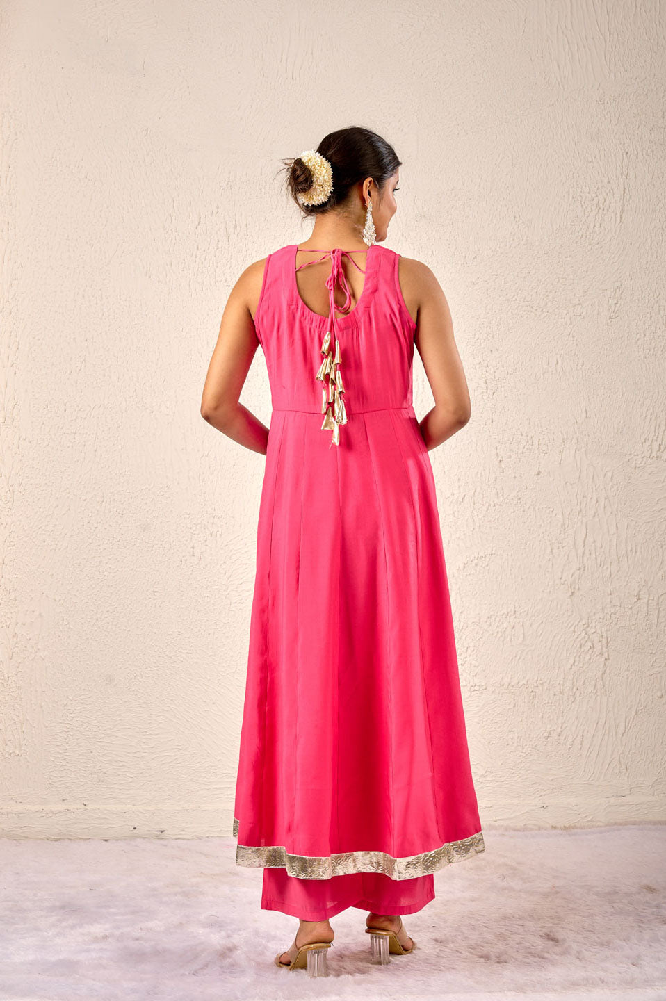 Vibrant Grace Anarkali Set – Pink & Lime