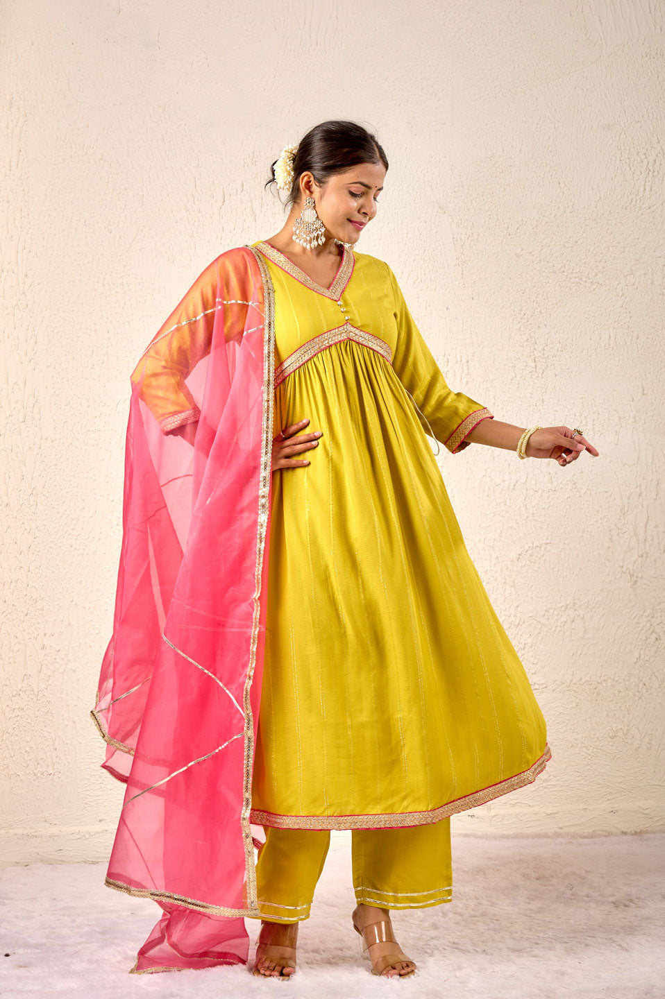 Vibrance in Motion - Sunset Glow Anarkali Set