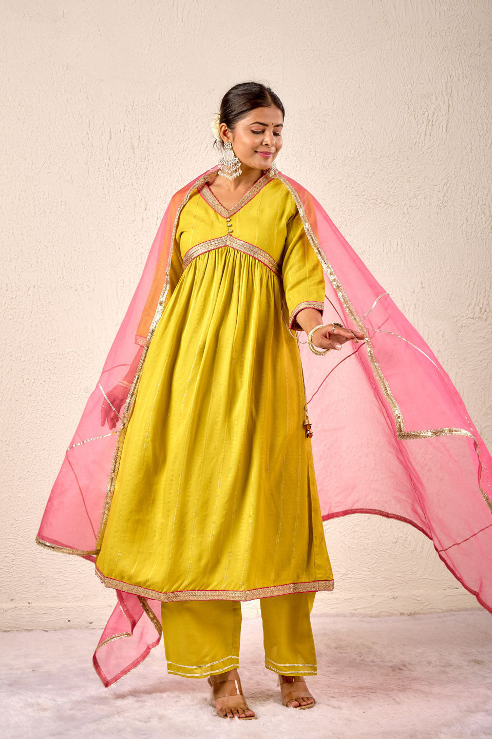 Vibrance in Motion - Sunset Glow Anarkali Set