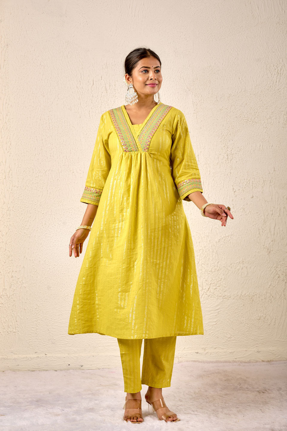 Fresh & Festive - Lime Charm Kurta Set