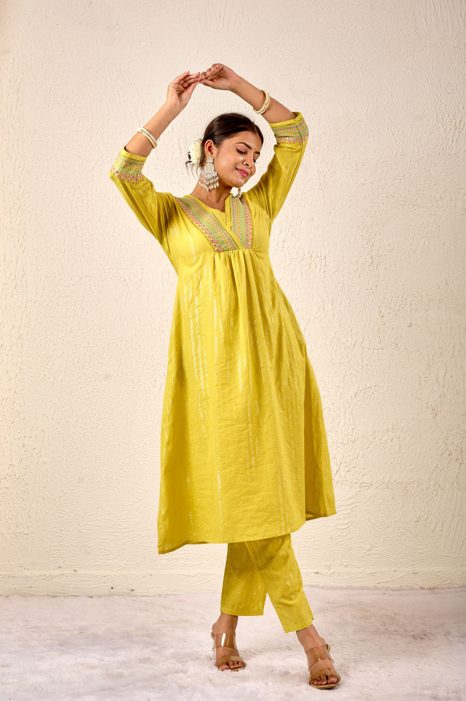 Fresh & Festive - Lime Charm Kurta Set