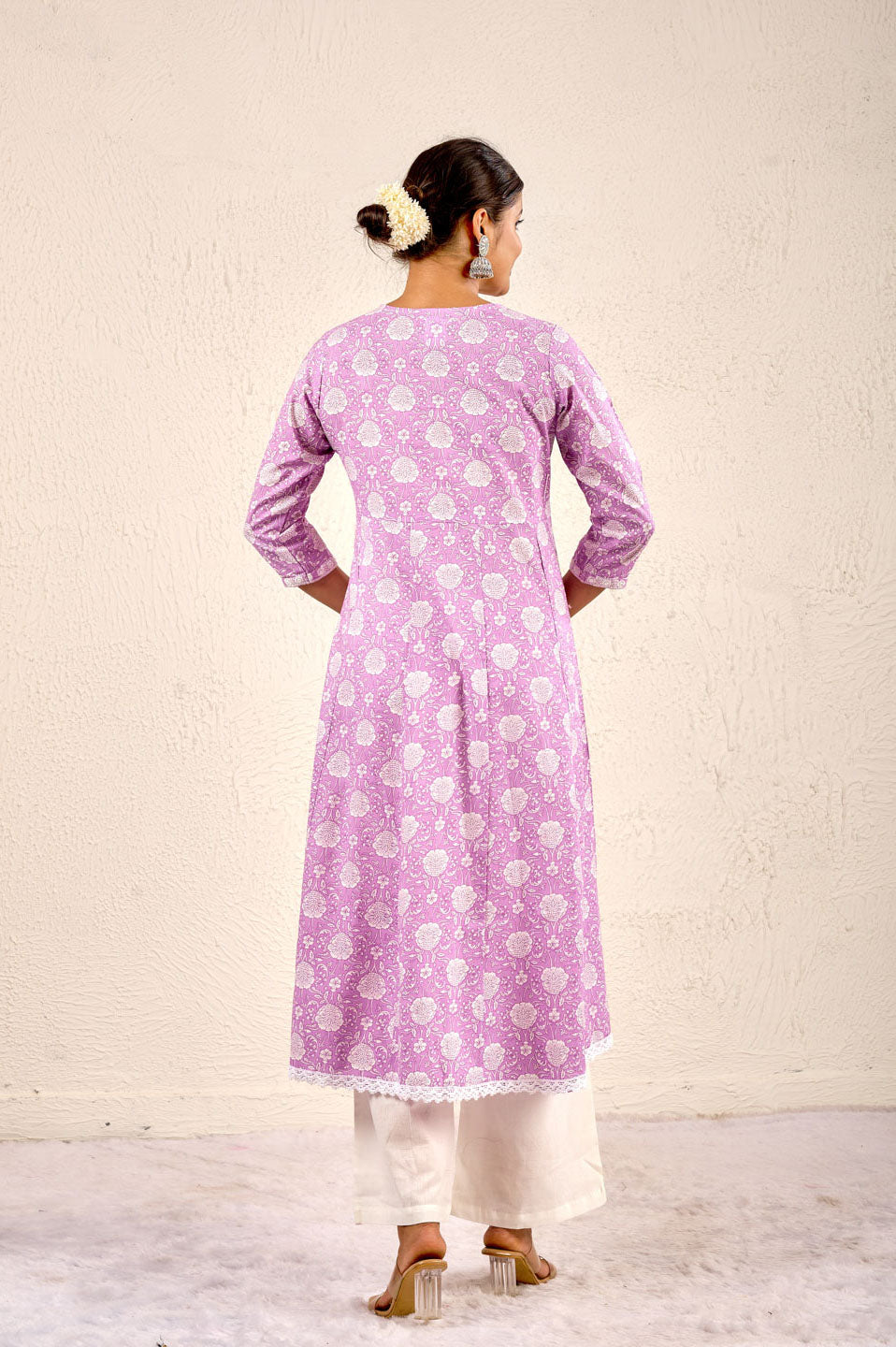 Lilac Bloom Printed Kurta