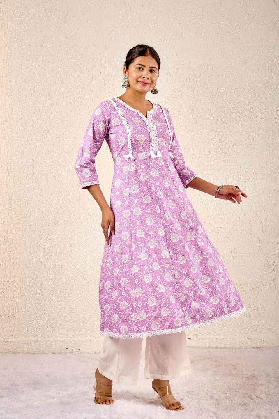 Lilac Bloom Printed Kurta