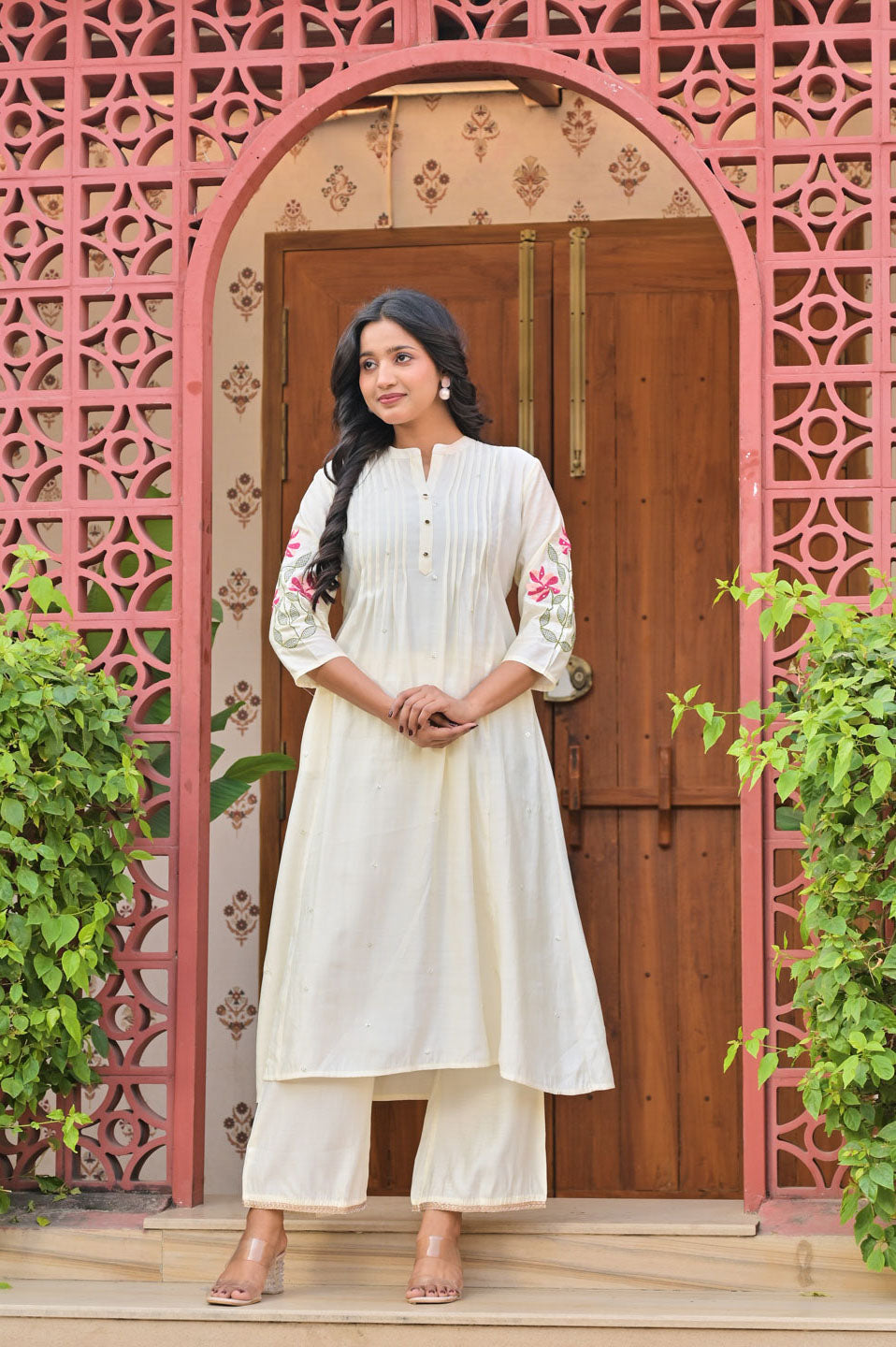 Embroidered Poly Viscose Kurta Pant Set | Elegan Ethnic Wear