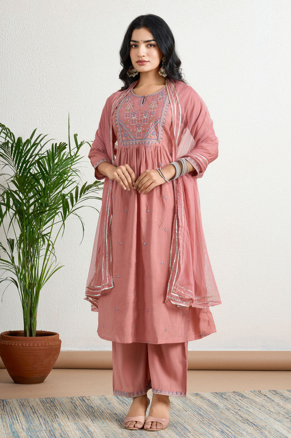 Berry bliss embroidery suit set