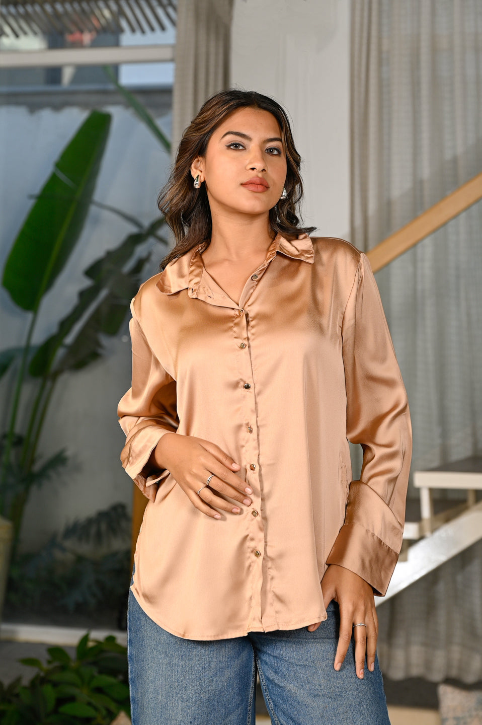 Champagne Satin Shirt